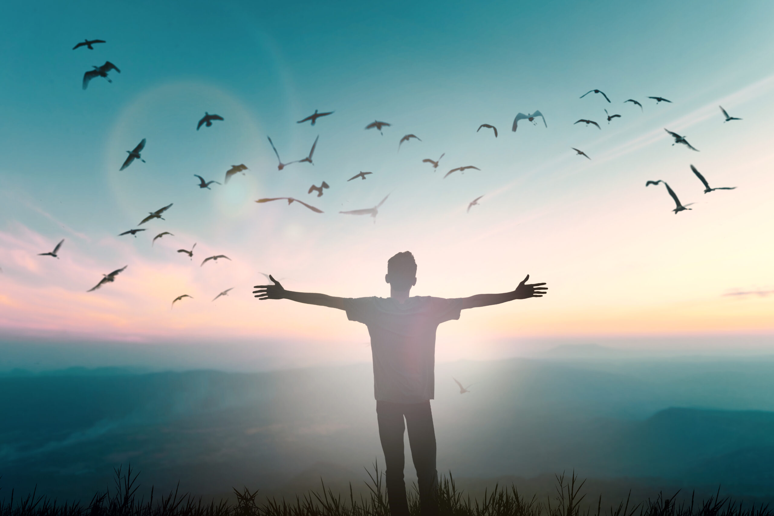 Happy,Man,Thinking,Felling,Ambitious,Empowerment,Energy,Vision,On,Moutain